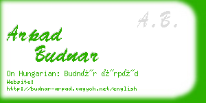 arpad budnar business card